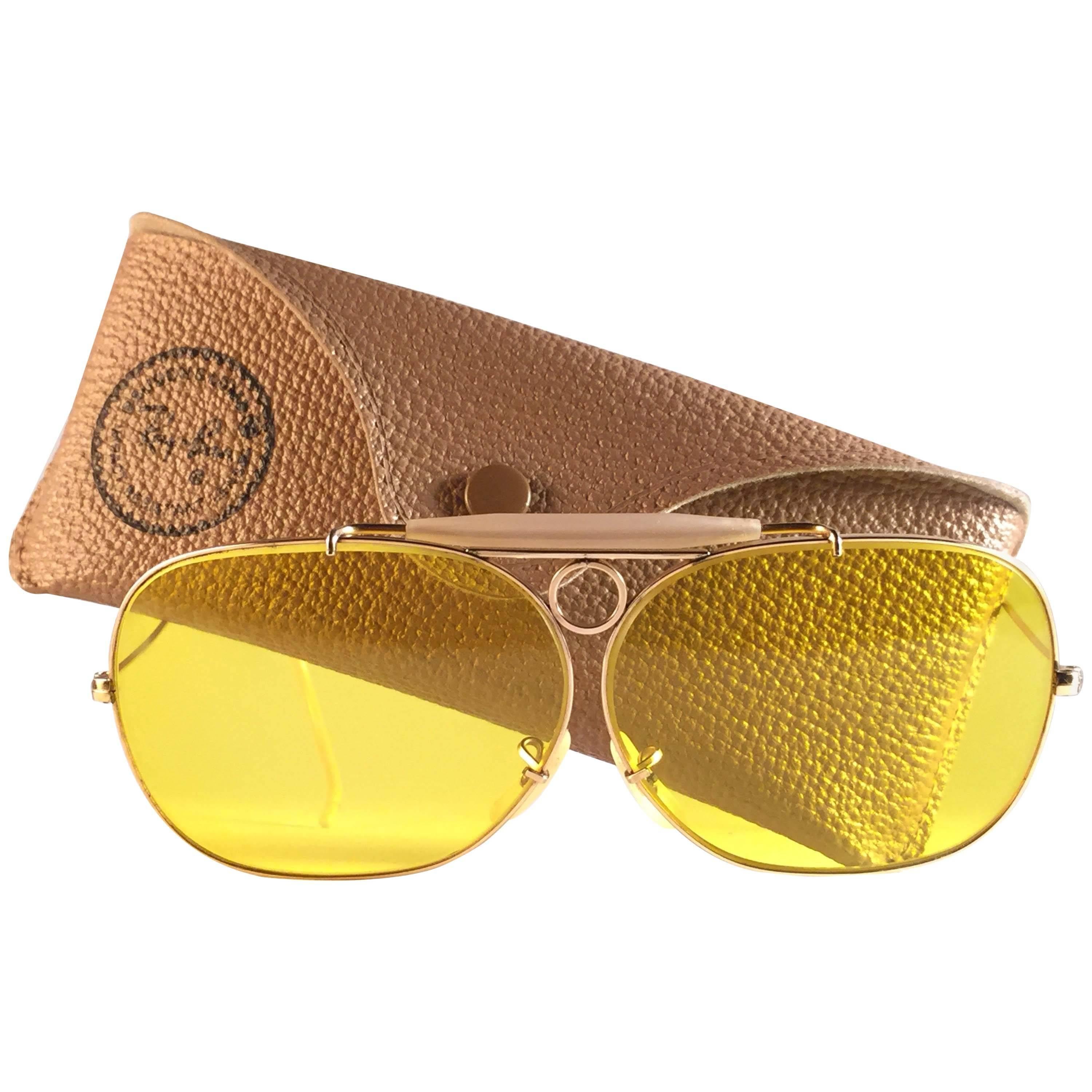 New Vintage Ray Ban Decot 10 K Gold 62Mm Kalichrome Lenses 1970's B&L Sunglasses