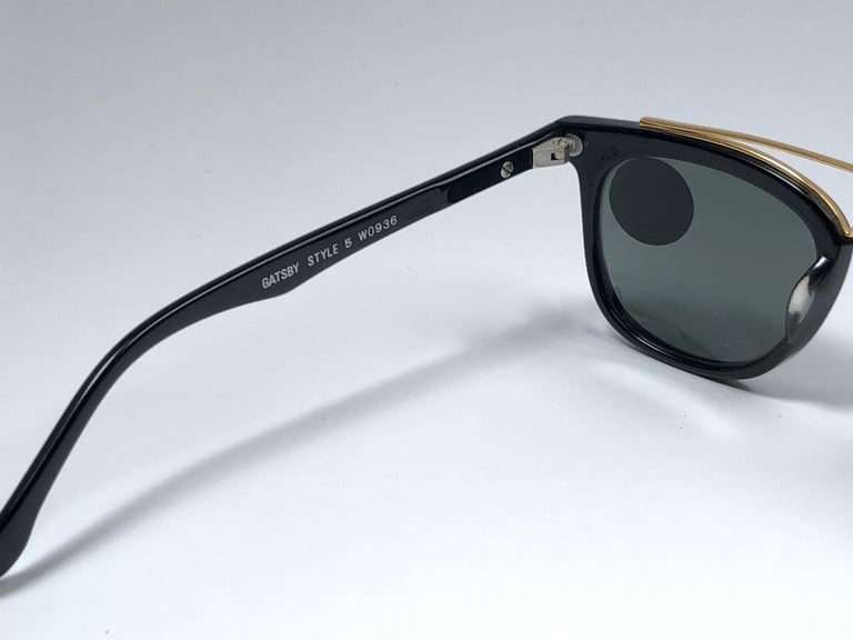 New Vintage Ray Ban Gatsby Black G15 Lenses 1980's B&L Sunglasses at ...