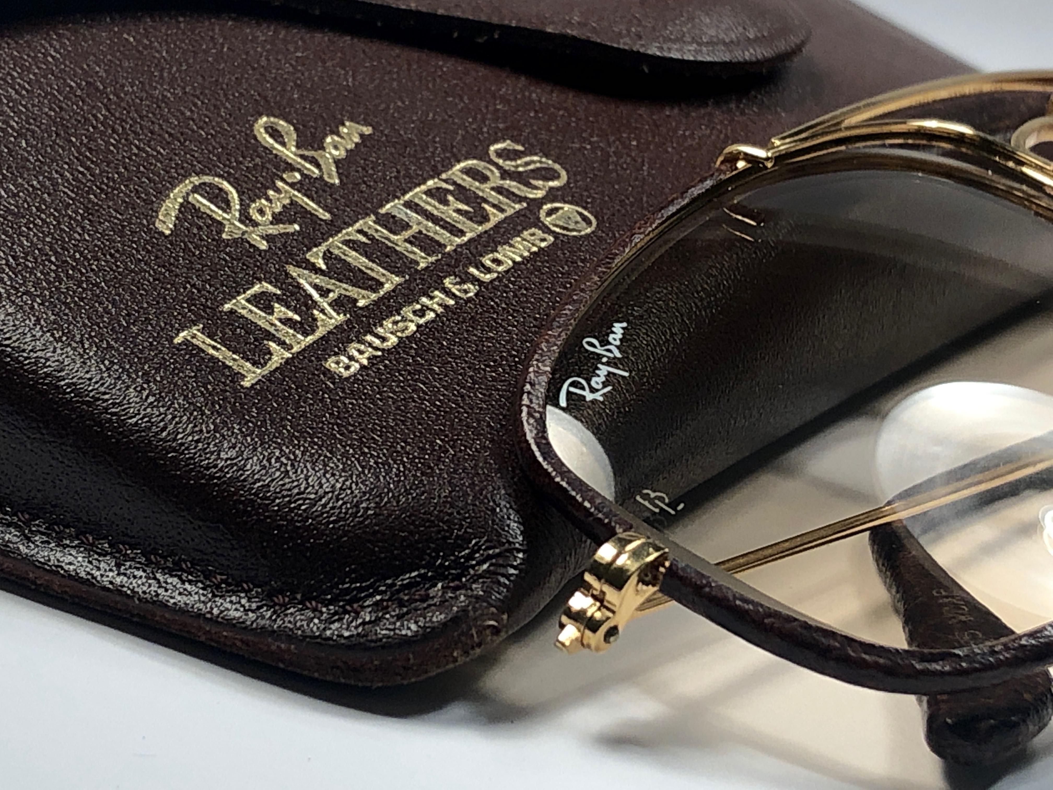 Black New Vintage Ray Ban Leathers Explorer 58Mm Chocolate Changeable Sunglasses