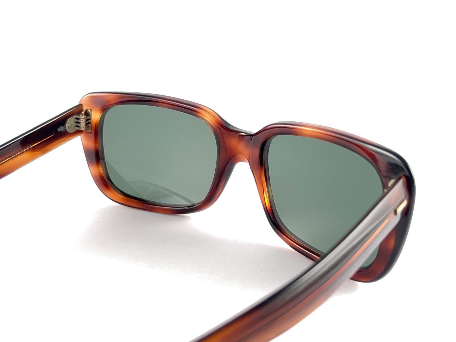 New Vintage Ray Ban Monti Tortoise 1970's Grey Lenses USA Sunglasses For Sale 6