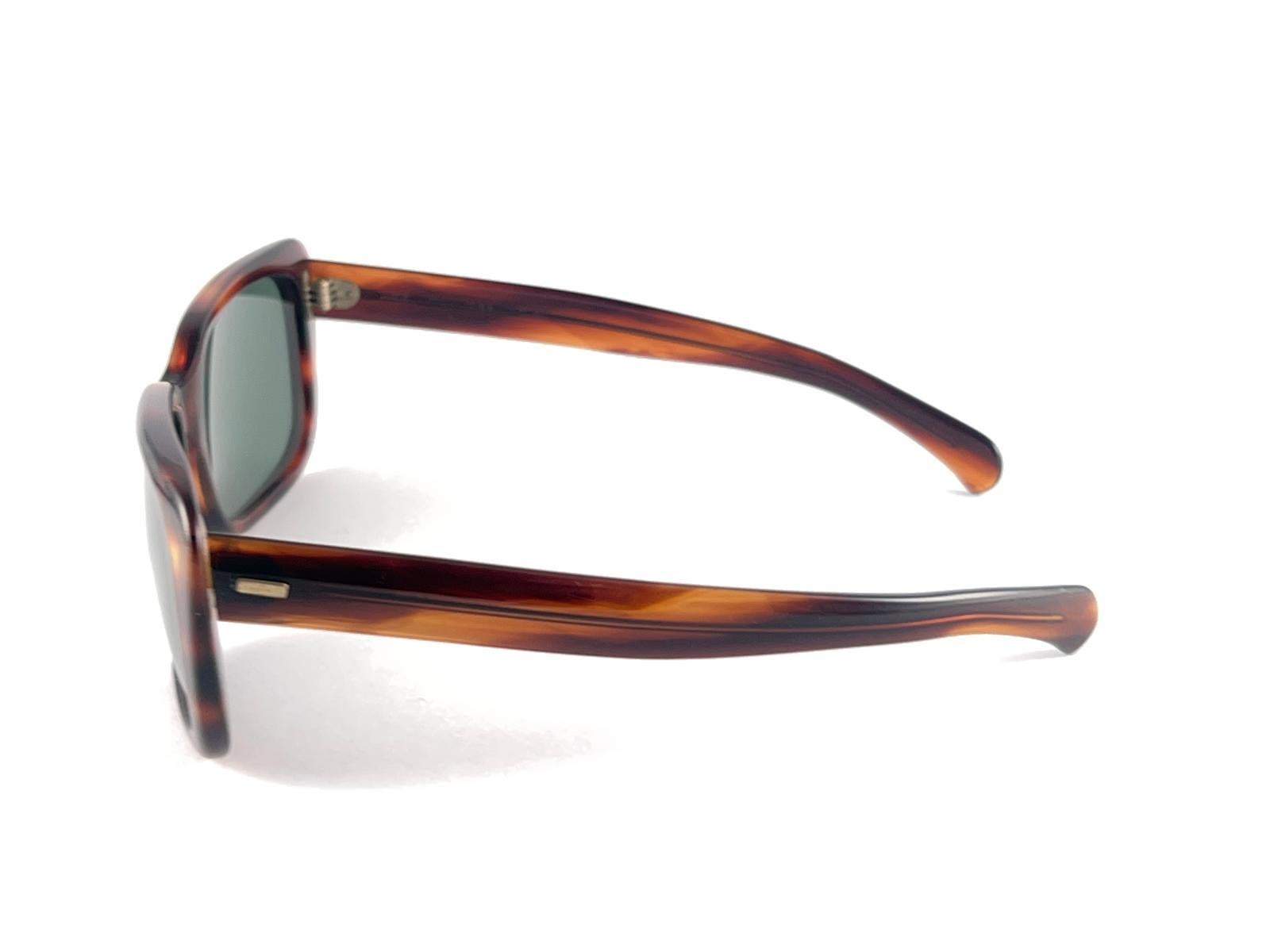 New Vintage Ray Ban Monti Tortoise 1970's Grey Lenses USA Sunglasses For Sale 1