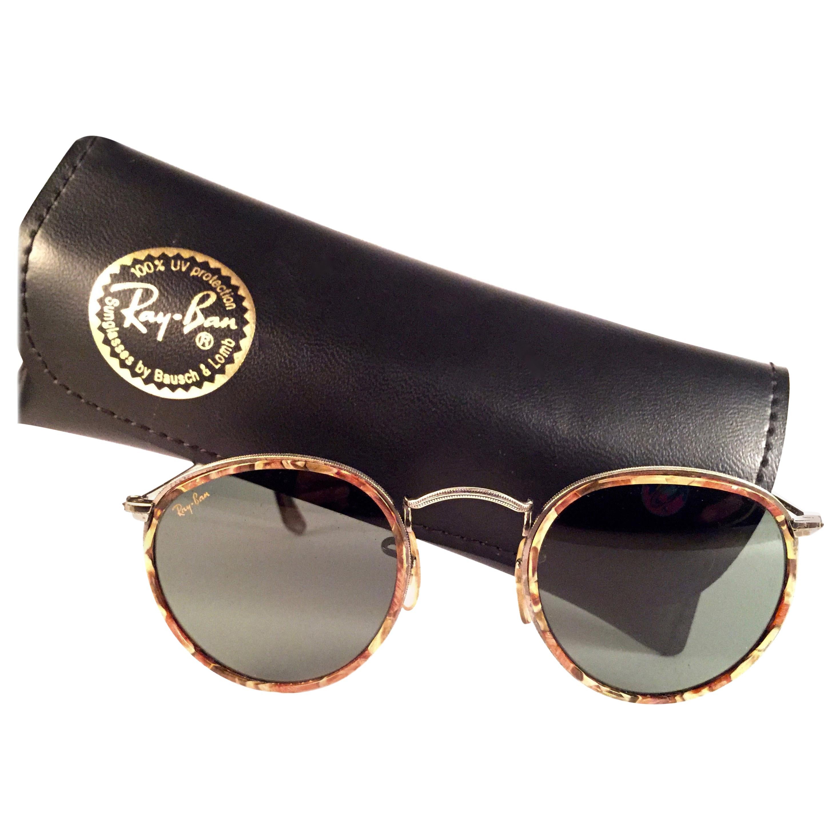 NEW Vintage Ray Ban Round Mosaic Classic G15 Lenses 1990's B&L Sunglasses