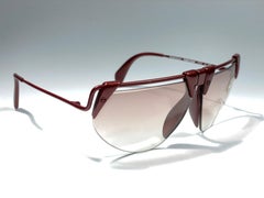 New Vintage Rodenstock 1757 Metallic Burgundy Futuristic 1980's Sunglasses