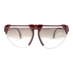 Neue Vintage Rodenstock 1757 Metallic Burgund Futuristische 1980er Sonnenbrille