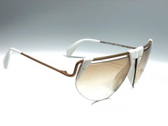 New Vintage Rodenstock 1757 Polar White Futuristic 1980's Sunglasses