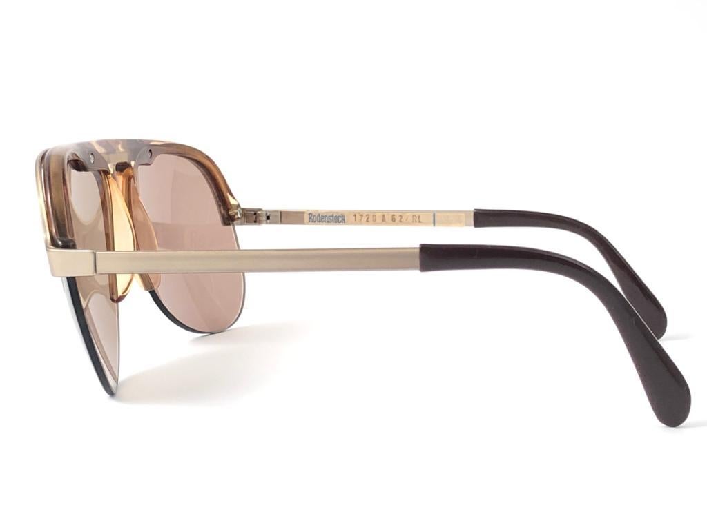 Rodenstock Locarno Gaucho: übergroße Vintage-Sonnenbrille in Übergröße, 1980er Jahre (Beige) im Angebot