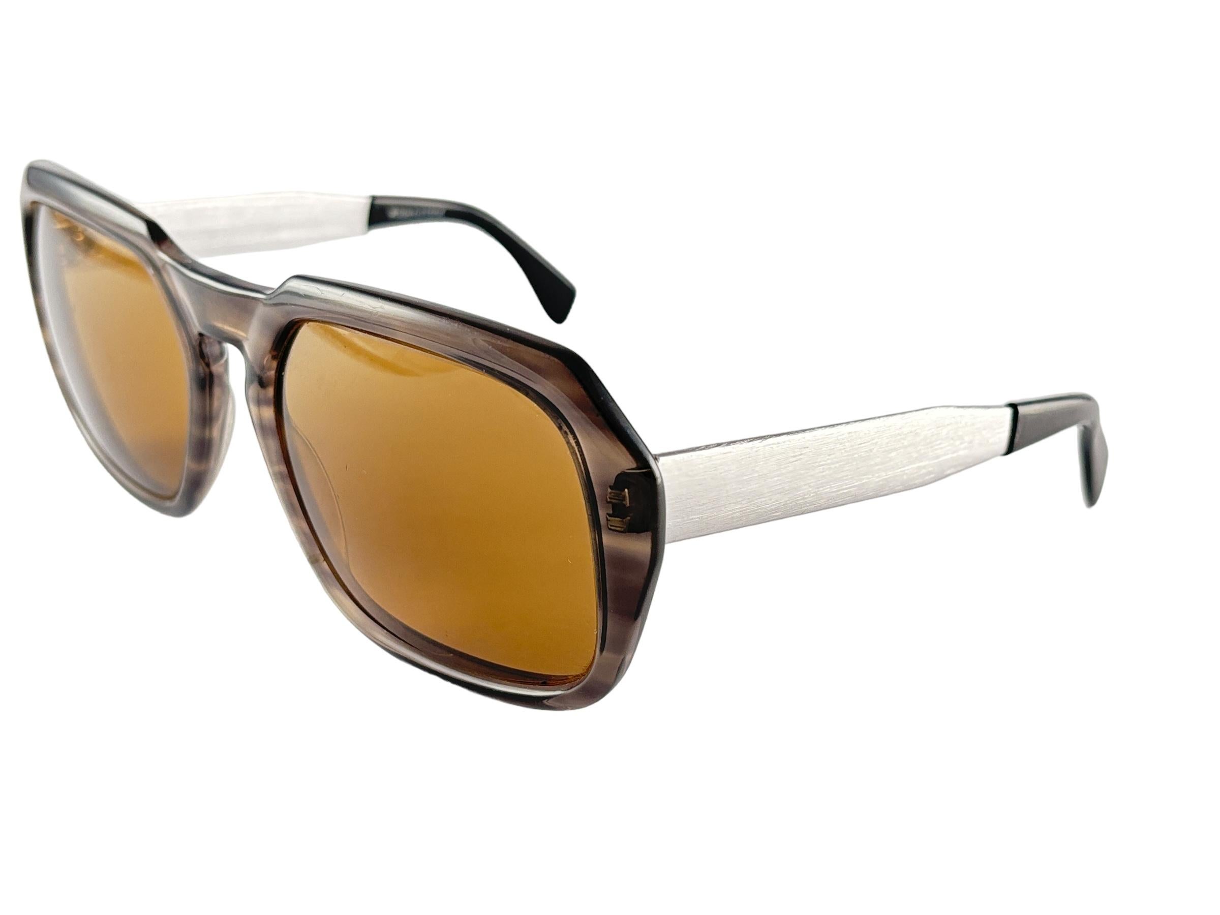 New Vintage Rodenstock Molveno Oversized Metallic Brown 1970's Sunglasses For Sale 4
