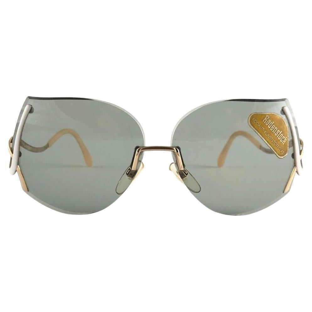 New Vintage Rodenstock Ostia Rimless Sunglasses 1980's Germany For Sale