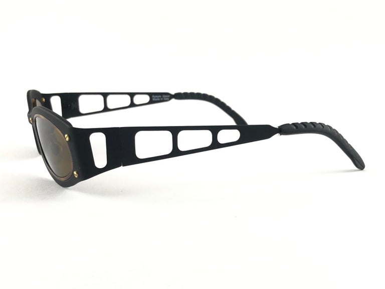 Lunettes Romolo Cianci Laiton Argent Noir - Forme Ovale - Neuf Sans étiquette - Allemagne