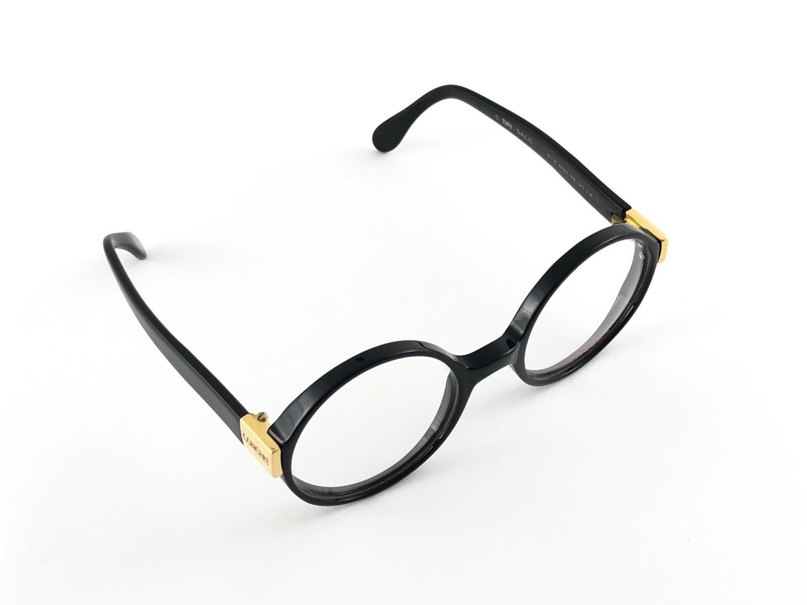 Noir Nouvelles lunettes de soleil vintage rondes concerto noires et élégantes avec étiquette RX, 1990  en vente