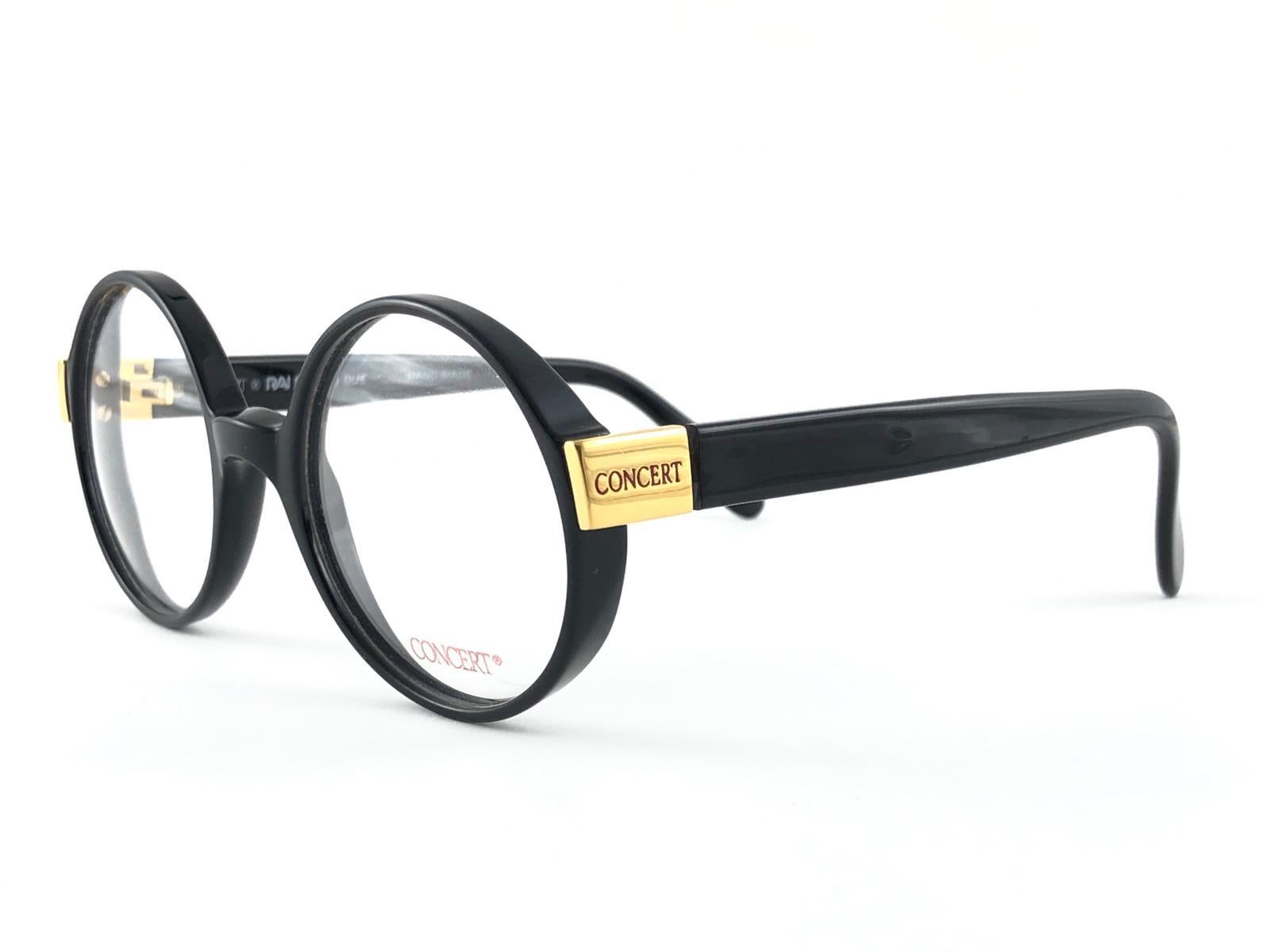 Nouvelles lunettes de soleil vintage rondes concerto noires et élégantes avec étiquette RX, 1990 en vente 4