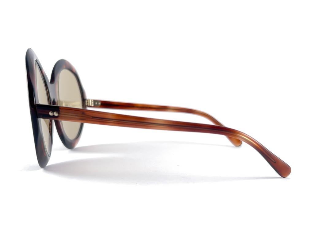 Neue Vintage Runde überdimensioniert Schildkröte Light Brown Gläser 60'S Frankreich Sonnenbrille im Zustand „Neu“ im Angebot in Baleares, Baleares