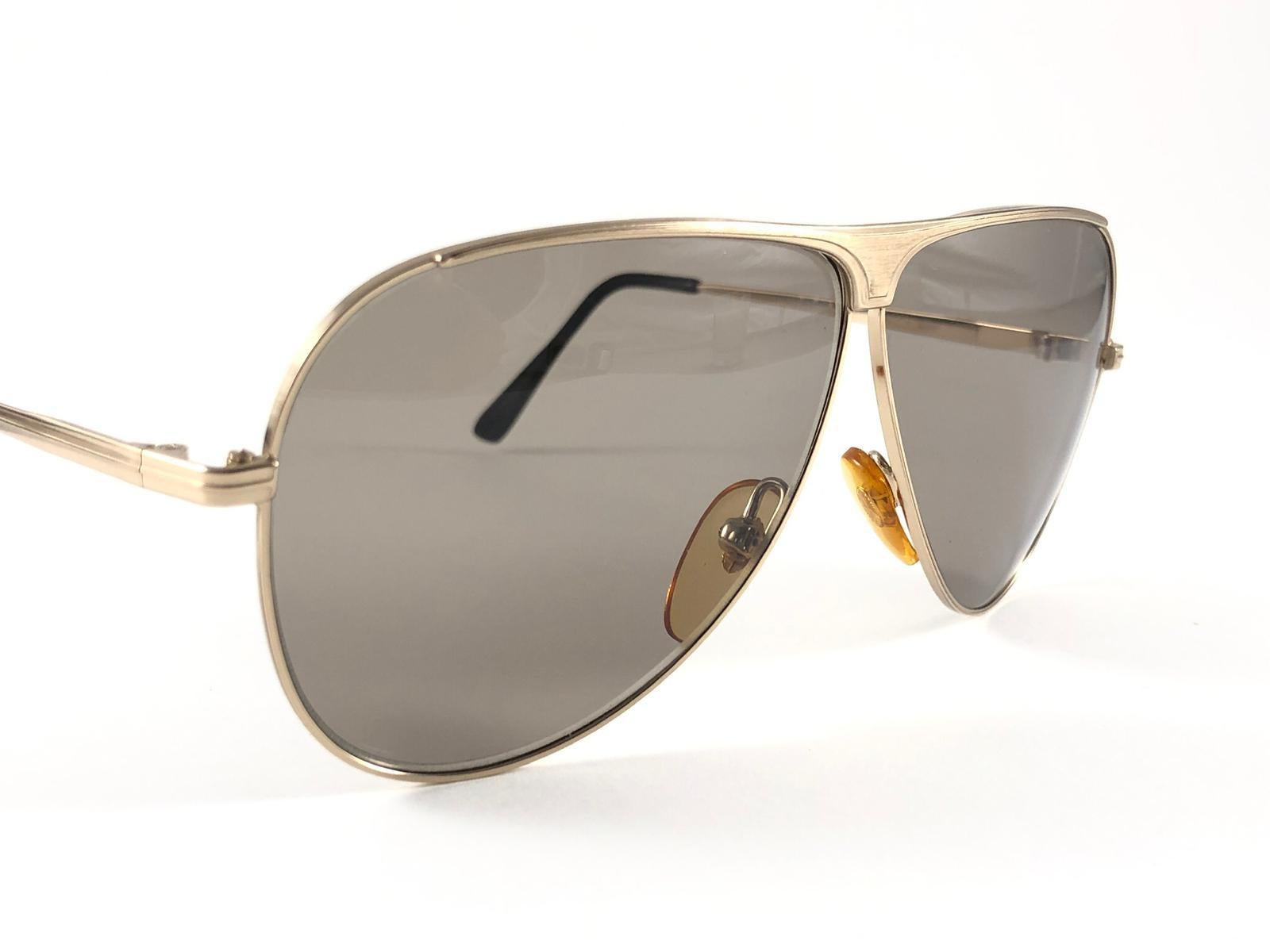 New Vintage Safilo Airline 1  000 Aviator 80's Sunglasses Made in Italy In New Condition In Baleares, Baleares