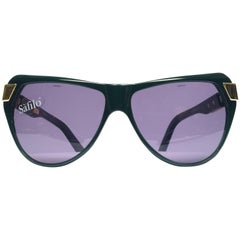 Neu Vintage Safilo "" Capriccio "" schlanke Grün & Gold 1980er Jahre Sonnenbrille