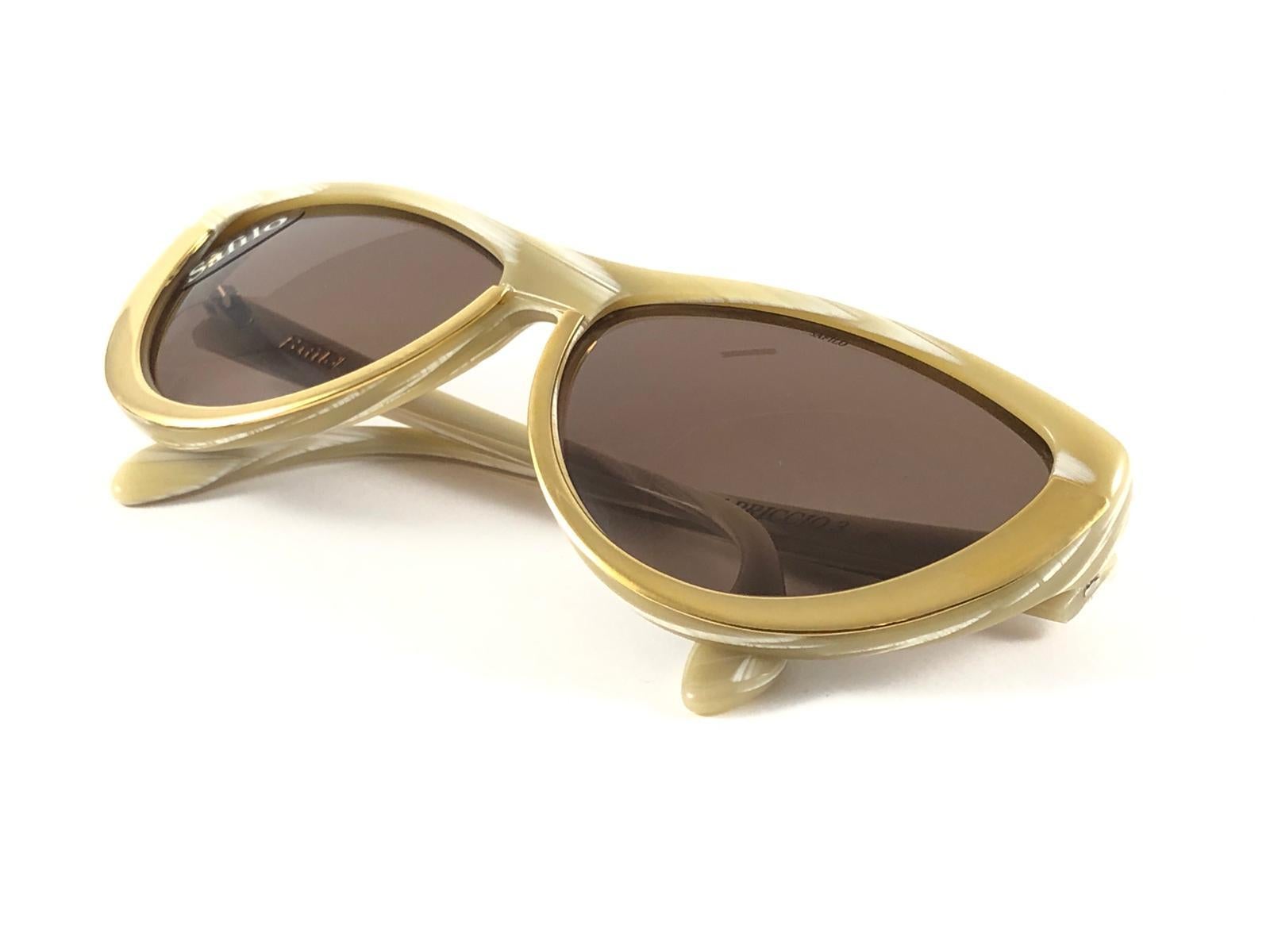 New Vintage Safilo Cat Eye Marbled Capriccio 3 1980's Sunglasses Made in Italy For Sale 5