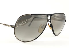 Nouveau Vintage Safilo Design 03 - Lunettes de soleil mate noires Aviator des années 80, fabriquées en Italie