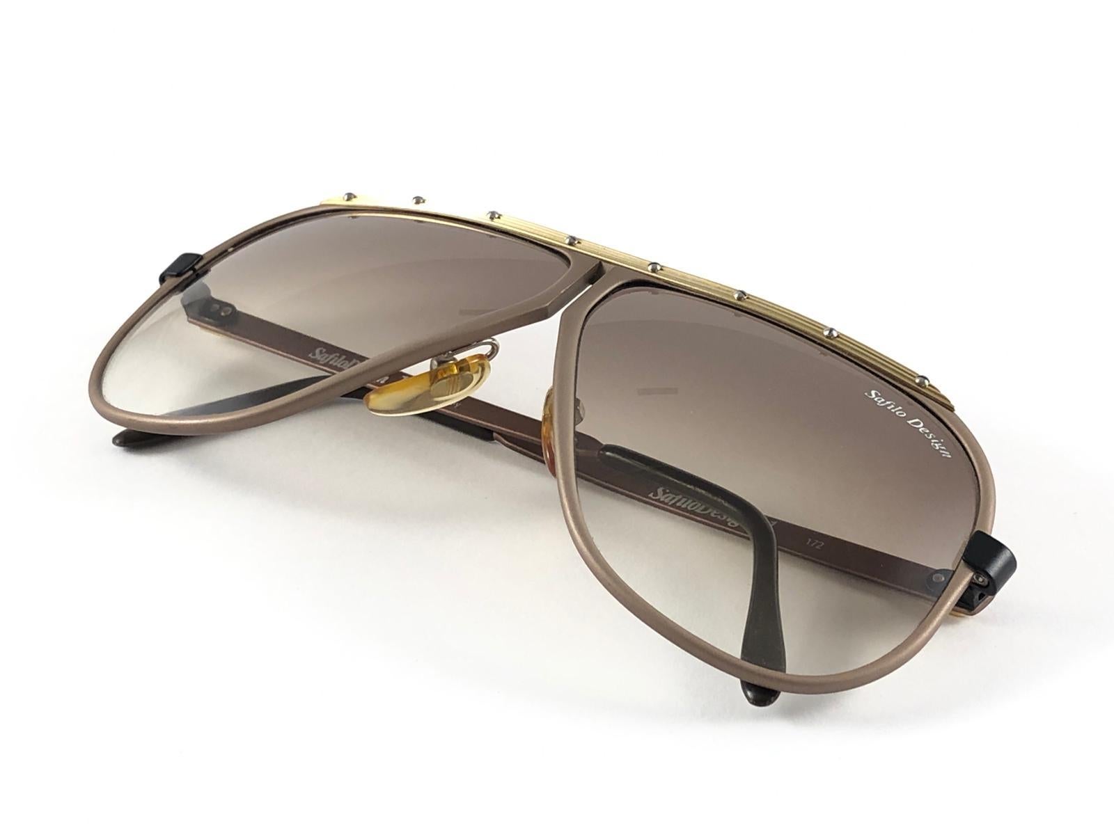 New Vintage Safilo Design 1 172 Copper Mate Aviator 80's Sunglasses Madein Italy 2
