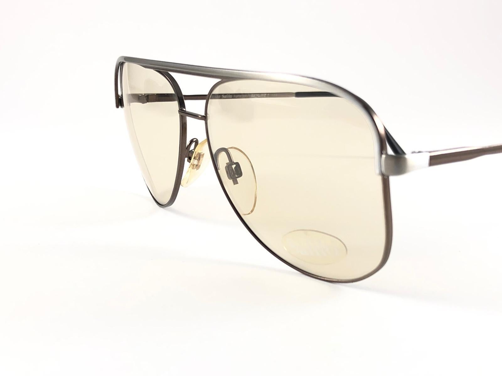 Women's or Men's New Vintage Safilo Skyline 1 104 Copper Frame 1980's Sunglasses Made in Italy For Sale