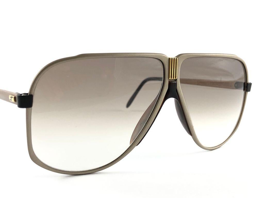 Gray New Vintage Safilo Sporting 157 Grey Aviator Sunglasses Made In Italy 1980s