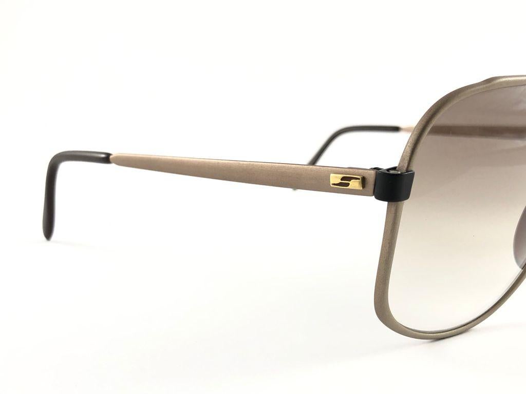 New Vintage Safilo Sporting 157 Grey Aviator Sunglasses Made In Italy 1980s 1