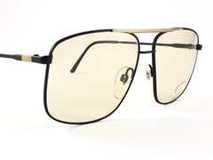 Nuevas gafas de sol vintage Safilo Sporting 89 Black Mate Aviator años 80 Madein Italy