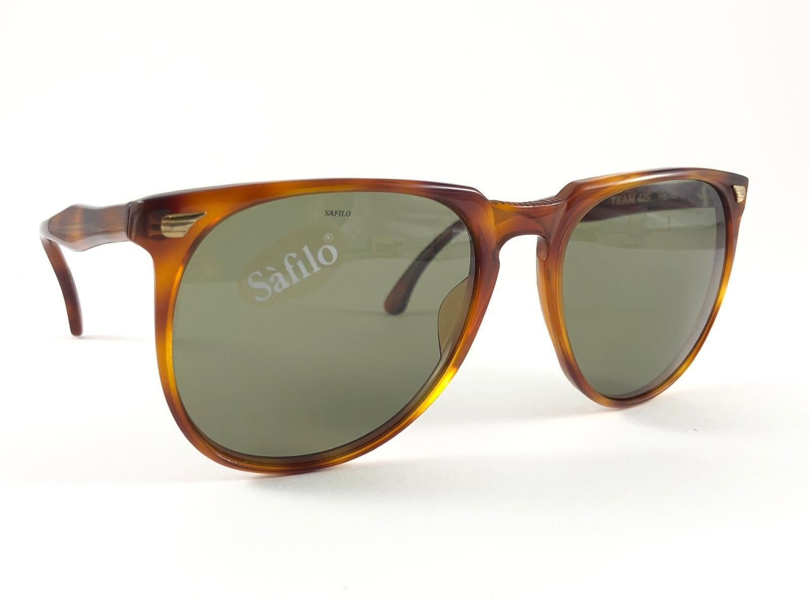 Brown New Vintage Safilo Team 429 Tortoise Frame Made in Italy 1980's Sunglasses For Sale