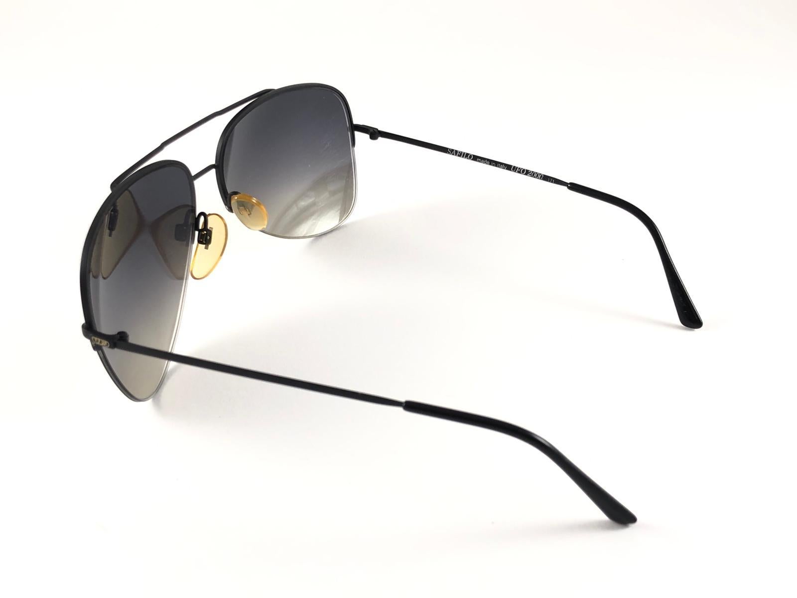 New Vintage Safilo Ufo 2000 Half Frame Aviator 80's Sunglasses Made in Italy In New Condition In Baleares, Baleares