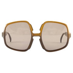 New Vintage Saphira 4002 Brown Butterfly Oversized Optyl Sunglasses 80s Germany