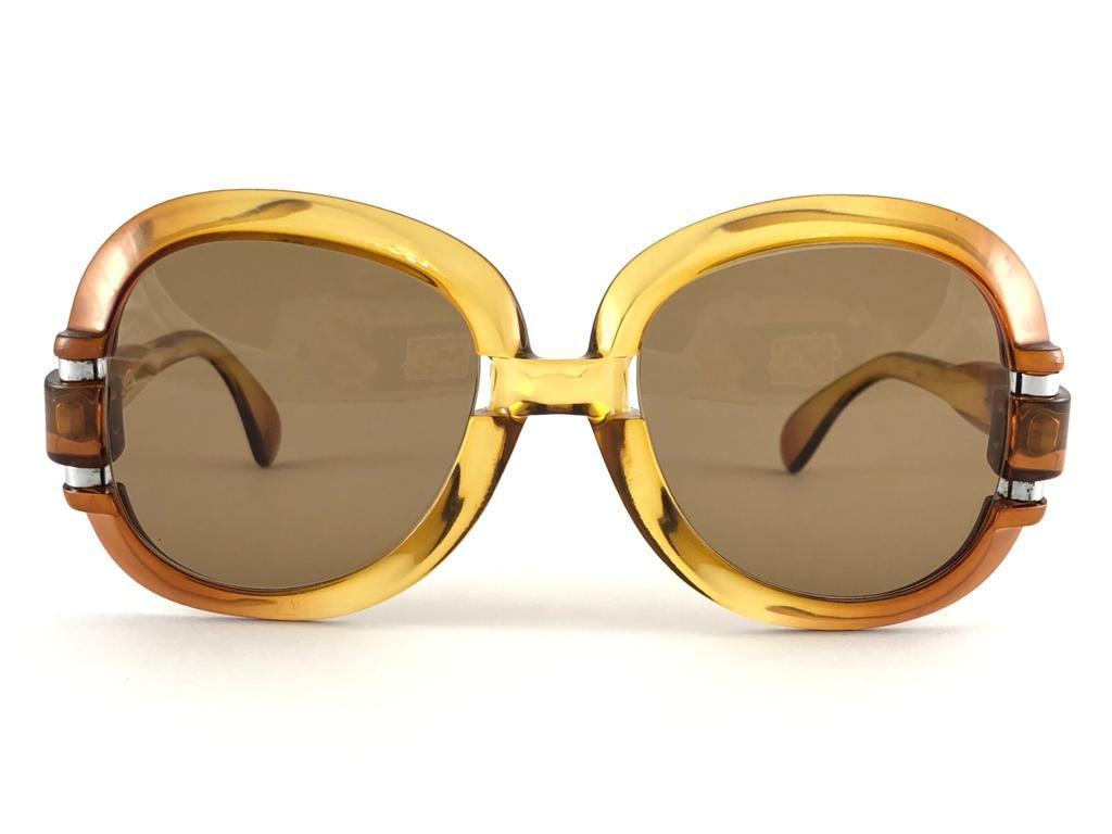 Neu Vintage Saphira 4013 Transluzente Bernstein Optyl Sonnenbrille 80er Jahre Deutschland im Angebot 5