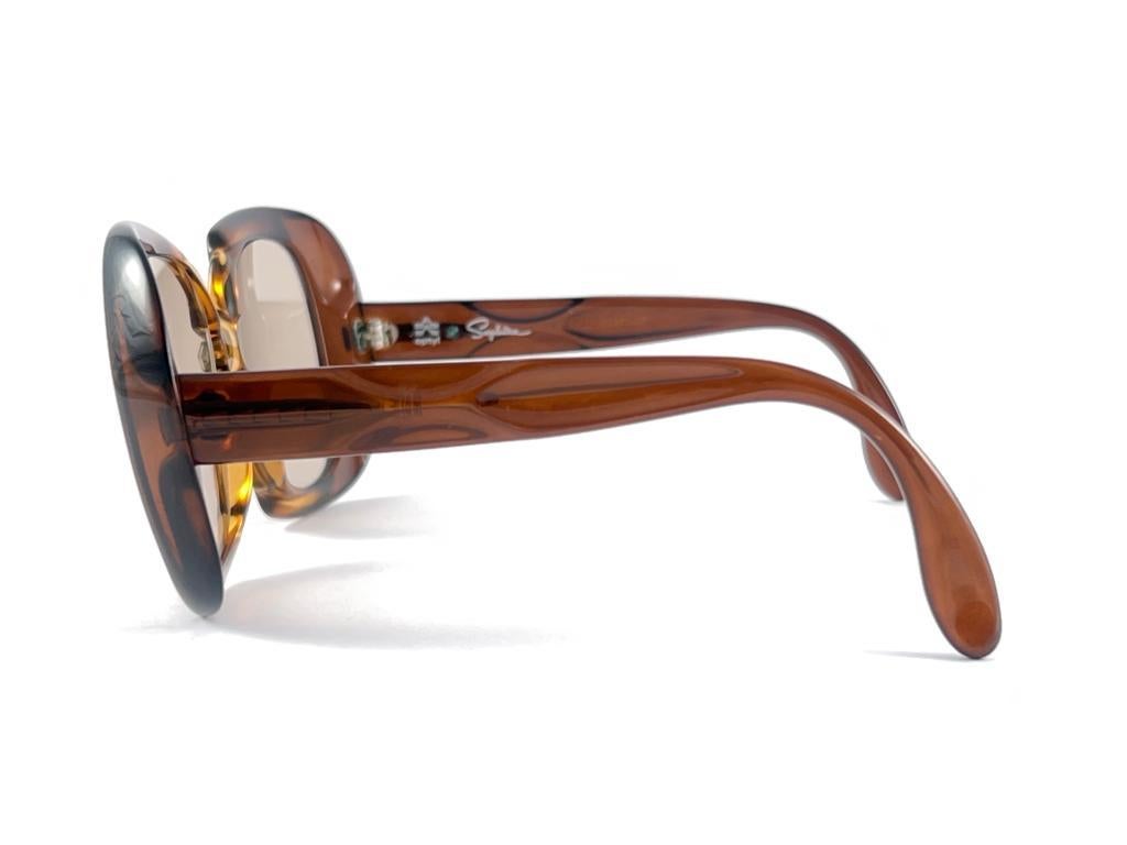   Neu Vintage Saphira G05 Transluzente Bernstein Optyl-Sonnenbrille 80er Jahre Deutschland (Beige) im Angebot
