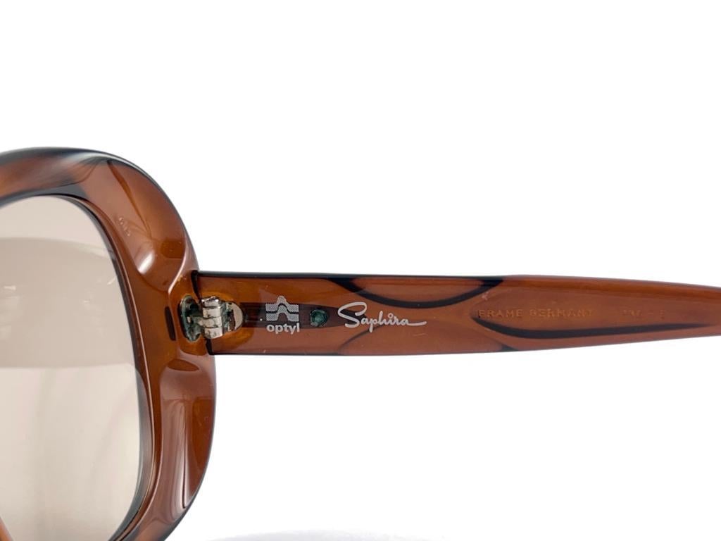   Neu Vintage Saphira G05 Transluzente Bernstein Optyl-Sonnenbrille 80er Jahre Deutschland im Angebot 3