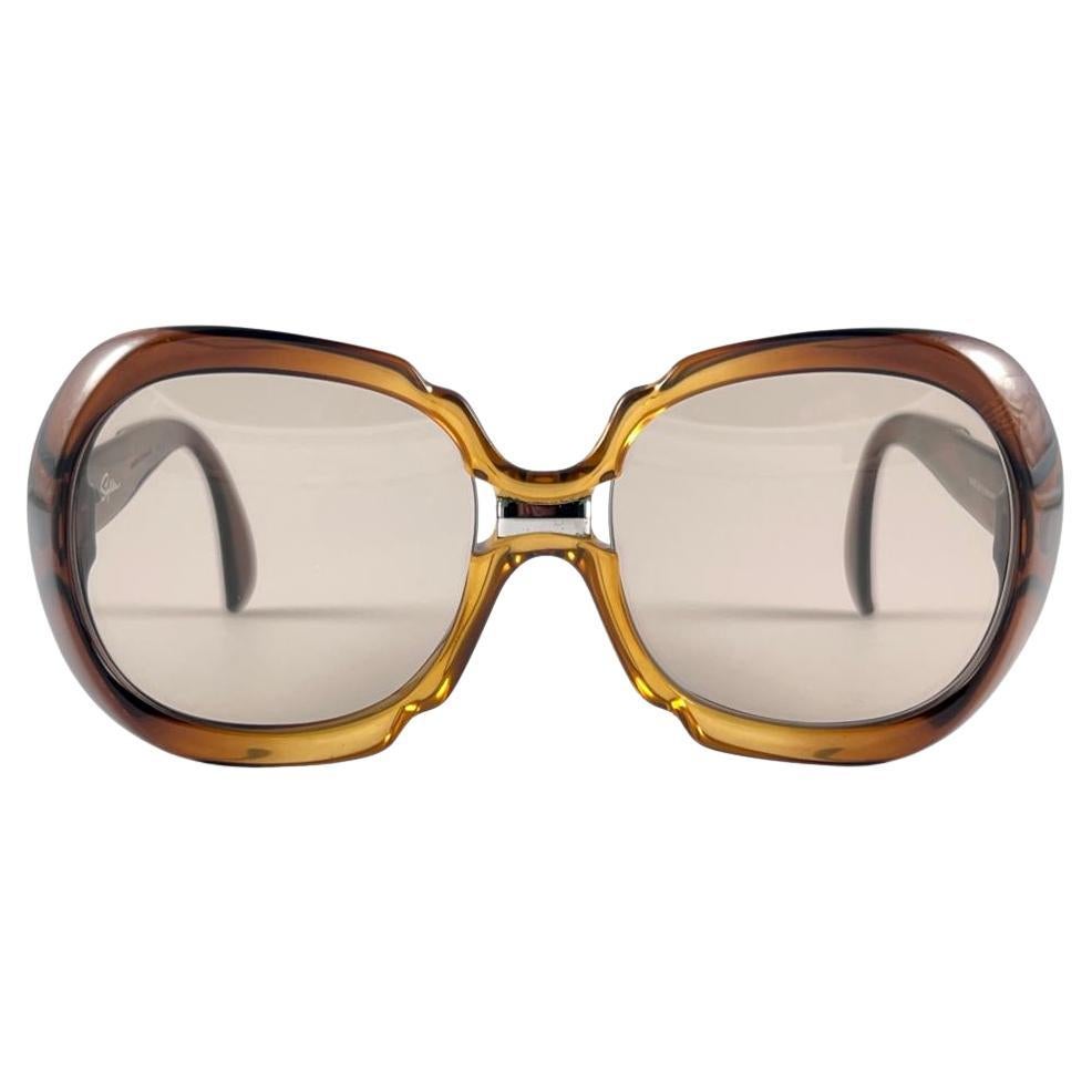 Nuevas gafas de sol Vintage Saphira G05 Optyl ámbar translúcido años 80 Alemania en venta