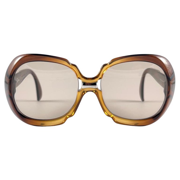 New Vintage Saphira G05 Translucent Amber Optyl Sunglasses 80'S Germany For  Sale at 1stDibs