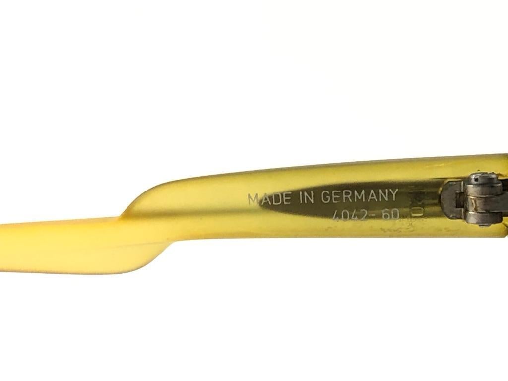 Women's New Vintage Saphira Translucent Green & Amber Oversized Sunglasses Germany  80s For Sale