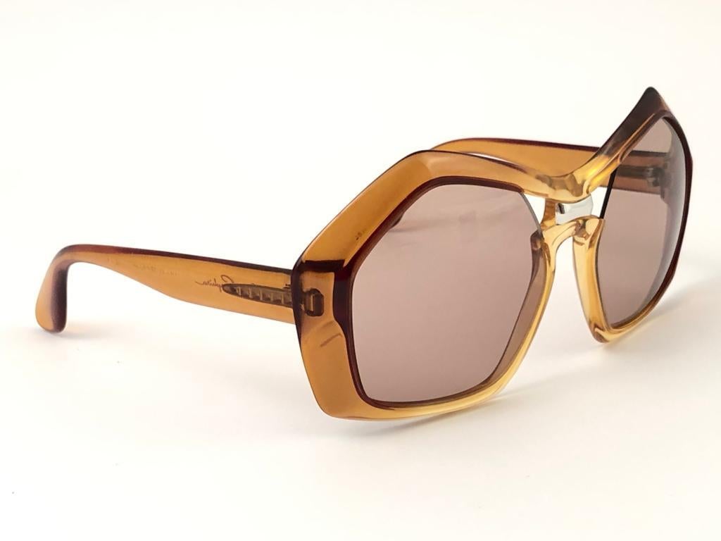 New Vintage Sapphira Oversized Two Tone Brown Lenses Sunglasses 1