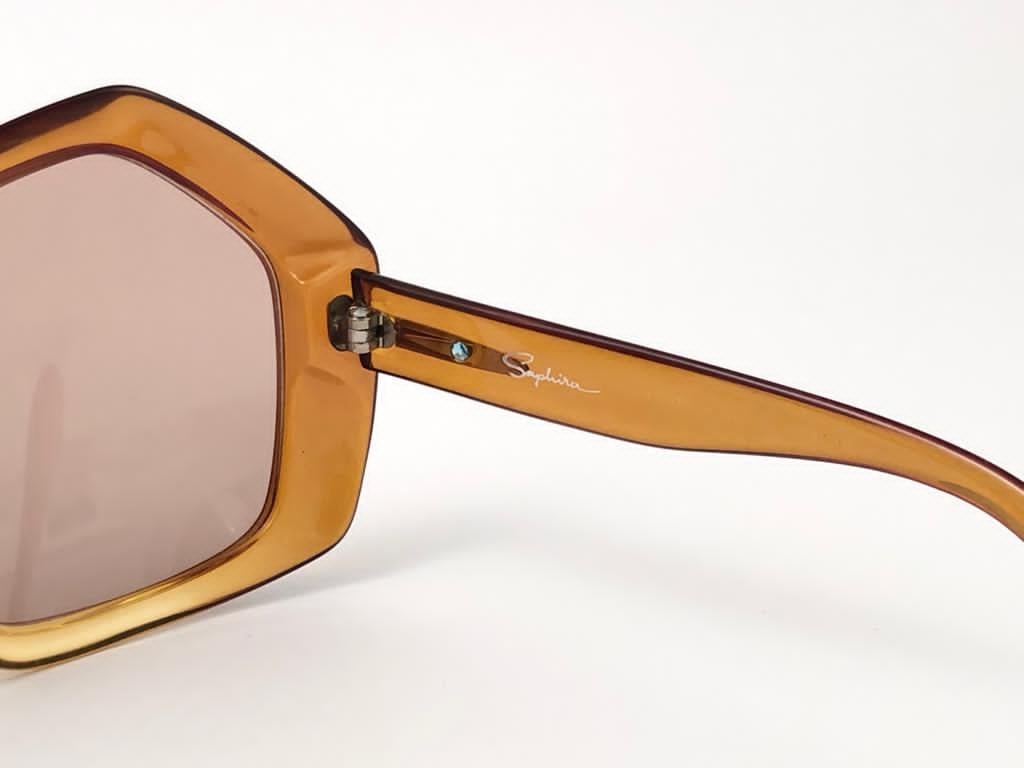 New Vintage Sapphira Oversized Two Tone Brown Lenses Sunglasses 2