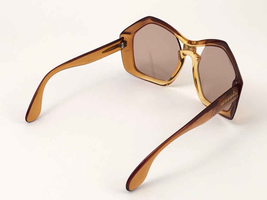 New Vintage Sapphira Oversized Two Tone Brown Lenses Sunglasses 3