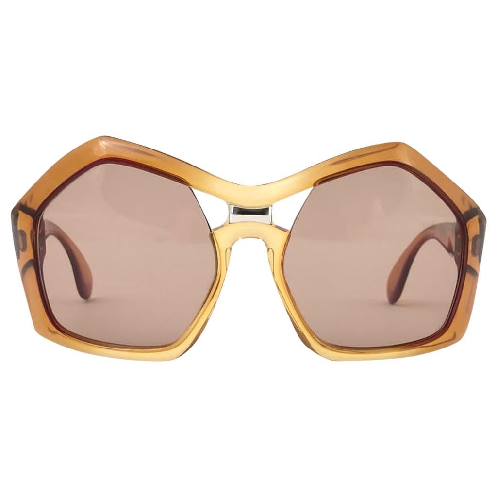 New Vintage Sapphira Oversized Two Tone Brown Lenses Sunglasses