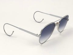 New Vintage Serge Kirchhofer 624 Silver Blue Lenses Sunglasses Austria