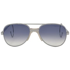 New Retro Serge Kirchhofer 624 Silver Blue Lenses Sunglasses Austria