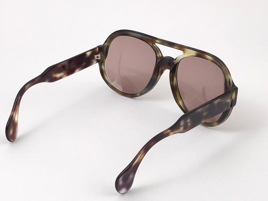 Gray New Vintage Serge Kirchhofer Translucent  Mod 407 Oversized Sunglasses Austria For Sale