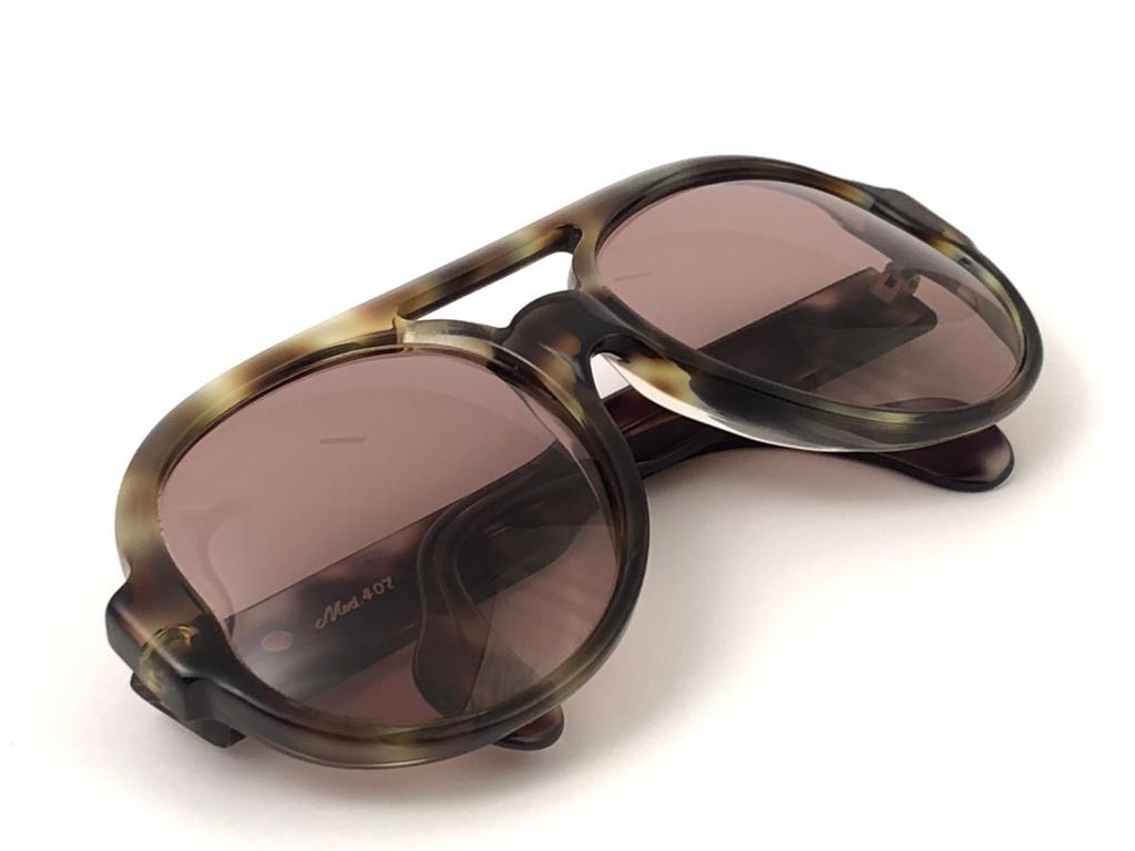 Nuevo Vintage Serge Kirchhofer Translúcido  Gafas de sol sobredimensionadas Mod 407 Austria en venta 1