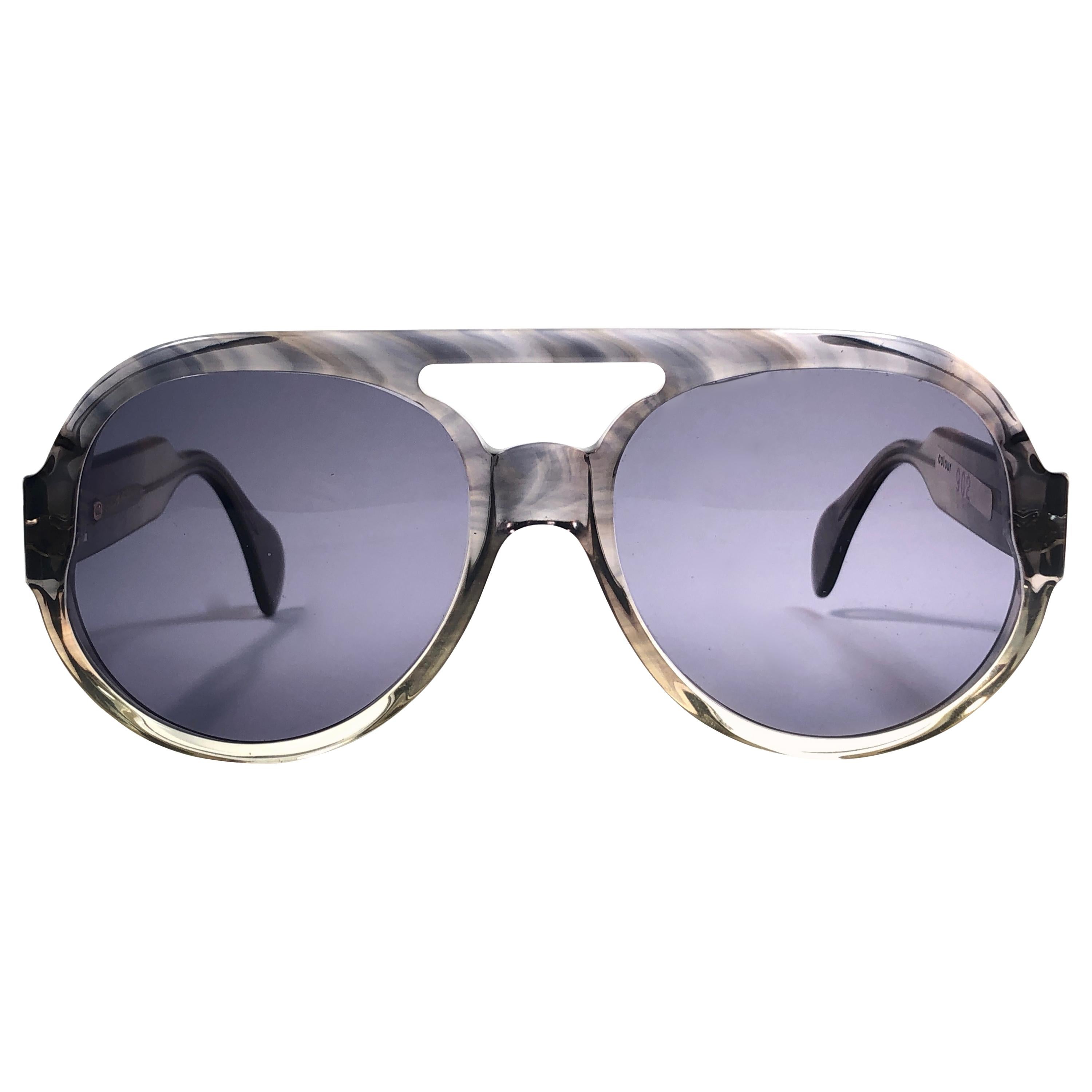 New Vintage Serge Kirchhofer Translucent  Mod 407 Oversized Sunglasses Austria For Sale