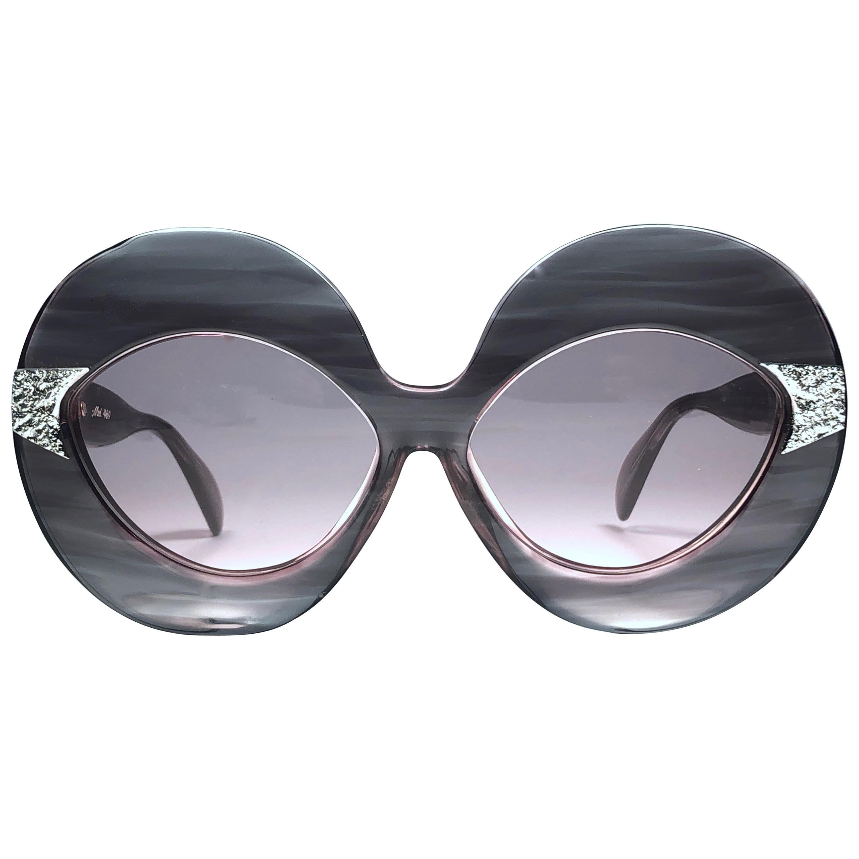 New Vintage Serge Kirchhofer Translucent  Mod 469 Oversized Sunglasses Austria For Sale