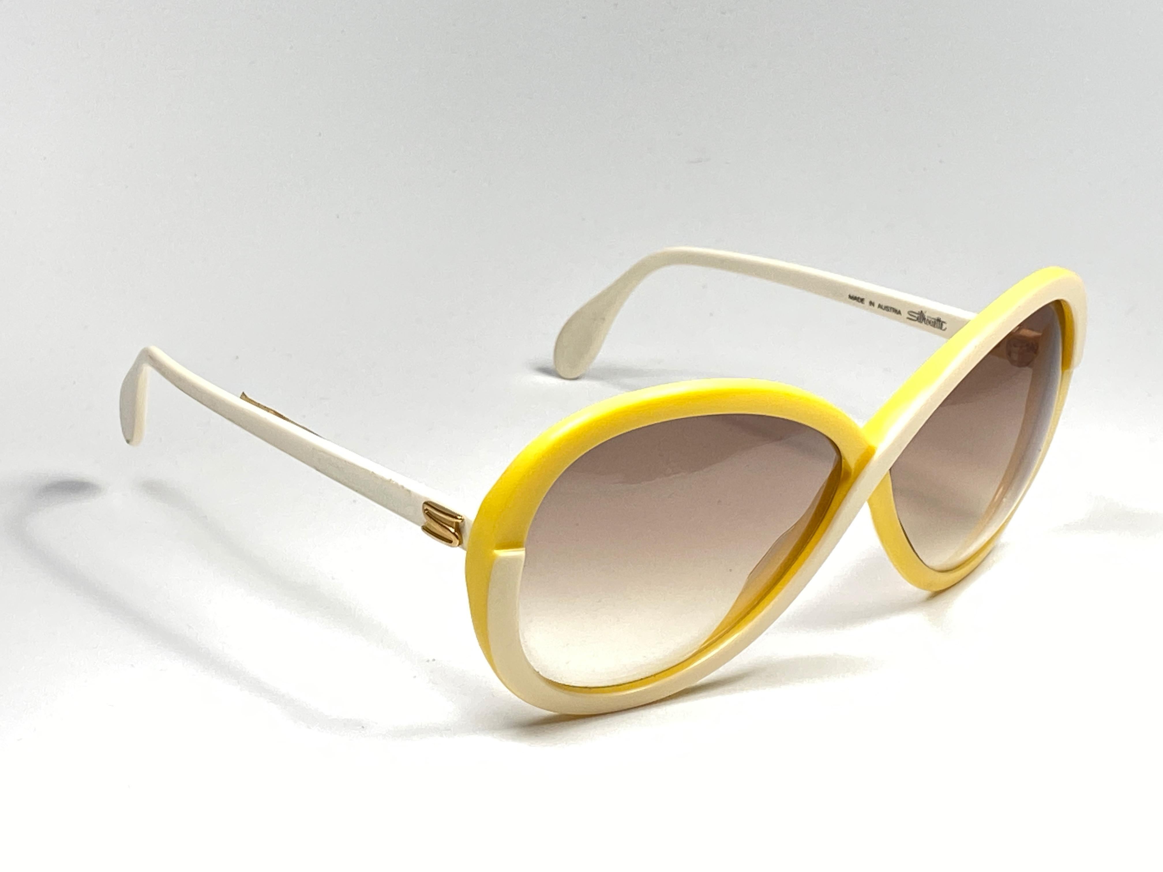 New Vintage Silhouette 3024 Yellow & Beige Funk Germany 1980 Sunglasses  1