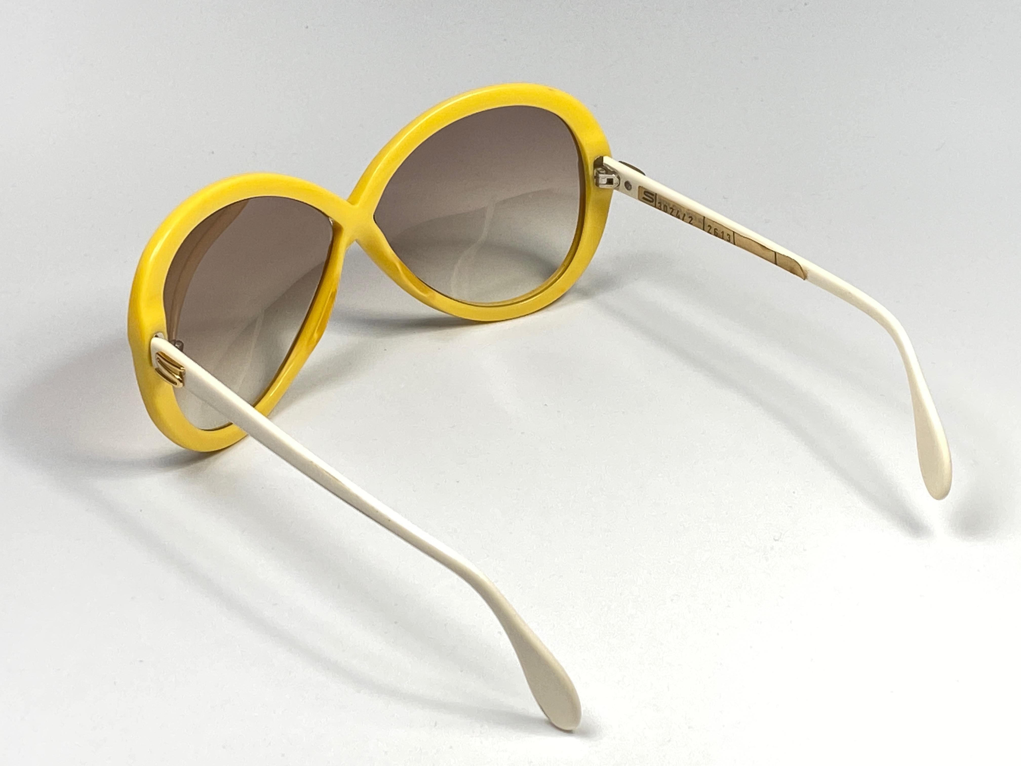 New Vintage Silhouette 3024 Yellow & Beige Funk Germany 1980 Sunglasses  2