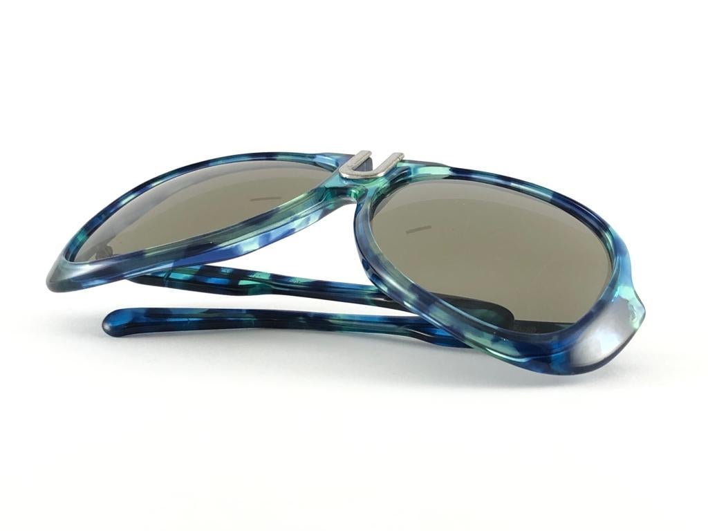New Vintage Silhouette 567 Oversized Translucent Marbled Sunglasses 70s Austria For Sale 2