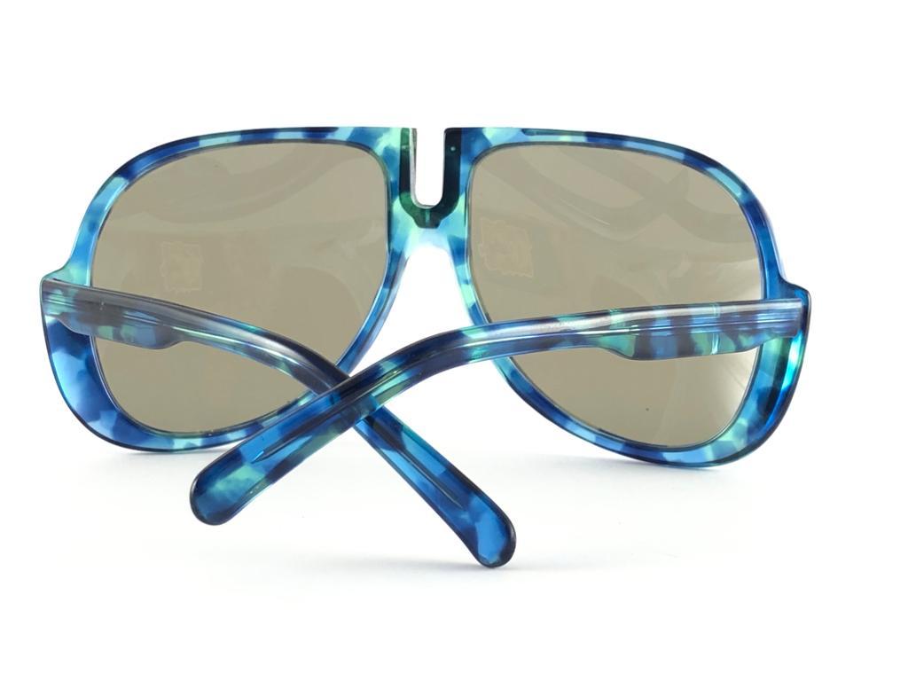 Women's or Men's New Vintage Silhouette 567 Oversized Translucent Marbled Sunglasses 70s Austria For Sale