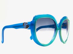 Nuovi occhiali da sole vintage Silhouette 583 Blue & Green Funk Germany 1980