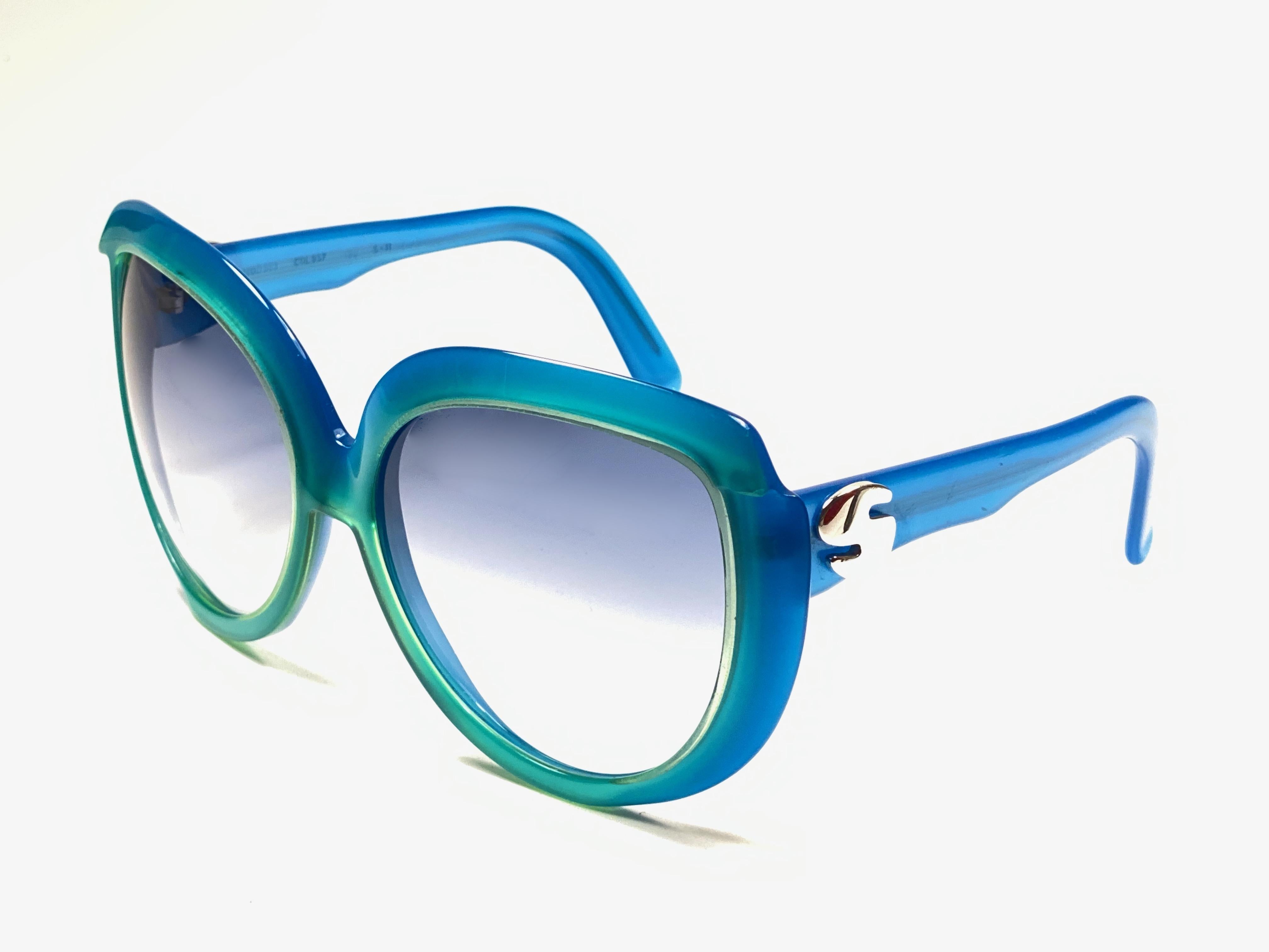 Nuovi occhiali da sole vintage Silhouette 583 Blue & Green Funk Germany 1980 In condizioni Nuovo in vendita a Baleares, Baleares